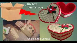 Box Heart Shape DIY art and Crafts Bamboo Sticks Ideas