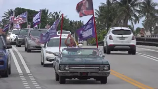 Rally in support of Trump ahead of his arrival in Florida