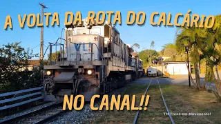 Seguindo o trem mega carregado com 4 locomotivas BB36-7 na Rota do Calcário VLI.