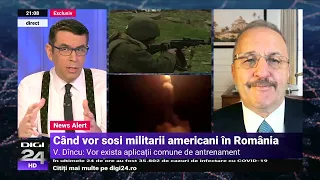 V. Dîncu anunță că este o chestiune de câteva zile până la sosirea militarilor americani în România