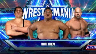 Goldberg vs. Yokozuna vs. Andre The Giant - Wrestlemania WWE 2K23