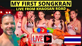 My First SONGKRAN 2024 Live From KHAOSAN Road BANGKOK Thailand 🇹🇭