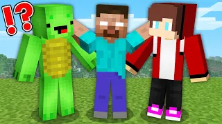 Mikey & JJ Became Friends with HEROBRINE in Minecraft Challenge (Maizen Mizen Mazien)