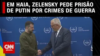 Em Haia, Zelensky pede prisão de Putin por crimes de guerra | CNN PRIME TIME