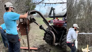 Drilling a water well with a tractor auger   Part 1