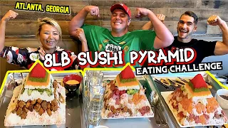 8LB SUSHI PYRAMID CHALLENGE in Atlanta, Georgia!! ft. Randy Santel #RainaisCrazy | ManvsFood