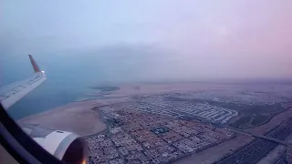 Early morning landing in Abu Dhabi airport, new Terminal A