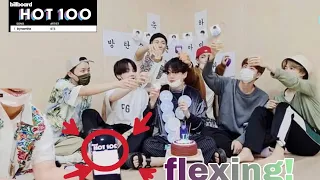 BTS reaction when they got #1 at BILLBOARD's TOP 100 + JUNGKOOK birthday PARTY  / BTS VLIVE [090120]