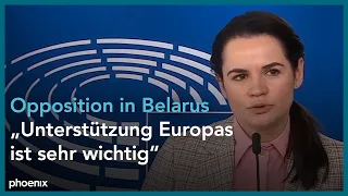 Pressekonferenz mit Swetlana Tichanowskaja am 21.09.20