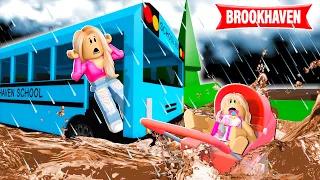 MÃE PERDE BEBÊ NA TEMPESTADE COM ENCHENTE  EM BROOKHAVEN | Historinhas Brookhaven RP🏡 | Roblox