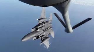 KC-135 Stratotanker in Action - Aircraft Air Refueling