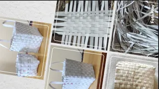 how to make basket from waste pp strips#longvideo #waste #ppstrips#basket🧺#diycrafts#lehladakh