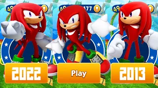 Sonic Dash - Evolution of Sonic 2013-2022 - Knuckles Sonic Comparison Video All Characters Unlocked