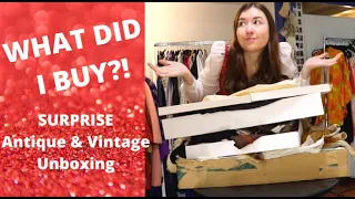 WHAT DID I BUY THIS TIME??? Unboxing a surprise antique/vintage clothing auction lot