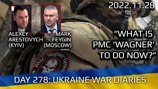 War Day 278: war diaries w/Advisor to Ukraine President, Intel Officer @arestovych & #Feygin