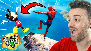 GTA 5 Water Ragdolls Spiderman vs Mickey Mouse Jumps/Fails #116 (Euphoria physics Funny Moments)