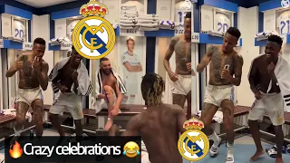 🔥Real Madrid players “Crazy” Dressing Room Celebration after victory😂Vinicius, Militao,Camavinga