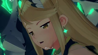 W-was I... in your lap... I'm such a terrible sleeper... Mythra & Rex . Xenoblade Chronicles 2 .