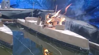 Cardboard Ship On Fire And Sinking: Cruiser Maryland Versus Cruiser Cressy