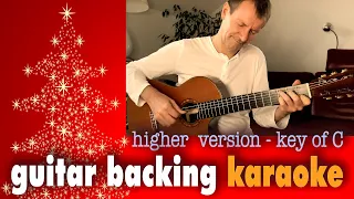 O HOLY NIGHT backing KARAOKE high key of C acoustic guitar