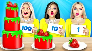 100 Layers of Food Challenge | Eating 1 VS 100 Layers of Chocolate Candy by RATATA COOL