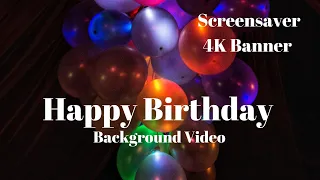 Birthday Balloons 🎈🎉🎊 Background Video Loops, Screensaver, 4K Banner, DJ Visuals, No Sound, VJ Loop