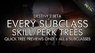 Destiny 2 Beta - Every Subclass + Perk Skill Tree Preview (Quick Showing w/ No Gameplay)