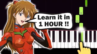 Evangelion  OP - A Cruel Angel's Thesis - EASY Piano tutorial