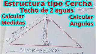 Estructura tipo Cercha para Techos con Caida de 2 aguas, ¿ Como Calcular Medidas y Angulos de Corte?
