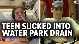 Teen sucked in water park's drain was put in coma