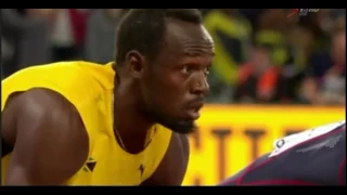 100m Mens Final London 2017 - Usain Bolt's last race. Usain Bolt doesn't win. Justin Gatlin wins., G