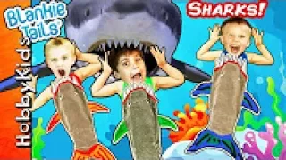 001 MEGA 🦈 SHARK WEEK Surprises! BlankieTail Sharks, Swim Pool Shark Goggle + Toys HobbyKidsTV1