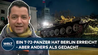 UKRAINE-KRIEG: Provokation für Putin - Russischer Panzerschrott vor Botschaft in Berlin | WELT Thema