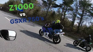 KAWASAKI Z1000 VS GSXR 750’S