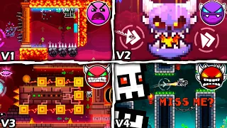 Dash V1 Vs V2 Vs V3 Vs V4 + Comparison - Geometry Dash 2.2