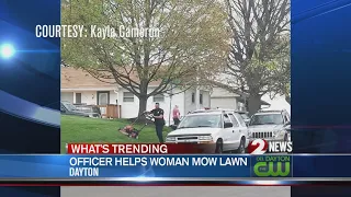 Dayton officer helps woman mow lawn