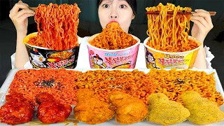 ASMR MUKBANG| 직접 만든 불닭볶음면 양념치킨 먹방 & 레시피 FIRE NOODLES EATING