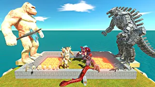 War in Lava Stadium | Shiny King Kong + Mutant Primates vs Mechagodzilla + Random Team - ARBS