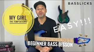 Beginner Bass Lesson | My Girl - The Temptations (Intro) - Learn your first song