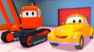 Odtahový vůz Tom a demoliční jeřá| Animák z prostředí staveniště s auty a nákladními vozy (pro děti)