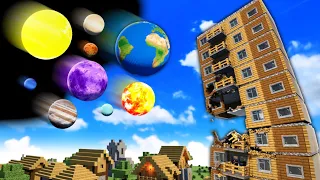 Big and Small Planets vs Dynamic Minecraft Village | Teardown