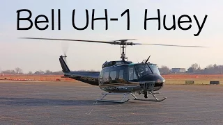 Bell UH-1 Iroquois Huey police rescue helicopter review + how to fly a helicopter