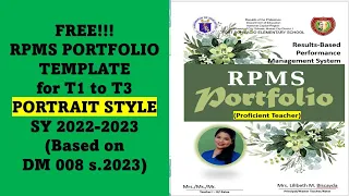 RPMS PORTFOLIO TEMPLATE FOR T1 TO T3 (PORTRAIT STYLE) SY 2022 2023