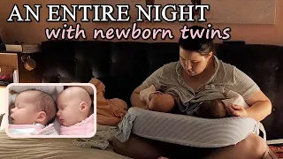 ENTIRE NIGHT WITH NEWBORN TWINS 👶🏻👶🏻| NEWBORN TWINS NIGHT TIME ROUTINE 2023 | EXCLUSIVELY BREASTFED