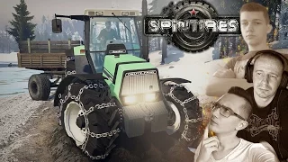 Spintires MP ☆ Deutz Fahr, jazda bokiem po lodzie, wyprawa po deski i górka #1/3 ㋡ MafiaSolec