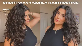 How to style wavy/curly short 2b/2c hair | *Updated routine*