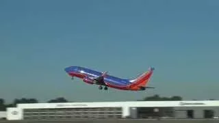 Southwest Airlines Boeing 737 Jet Takeoff John Wayne Airport Taking Off SWA SNA ocair.com #flyJWA