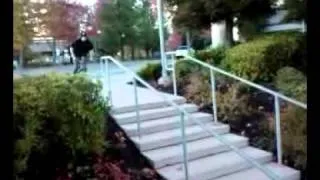 Bad ASS Bmx handrail crash!