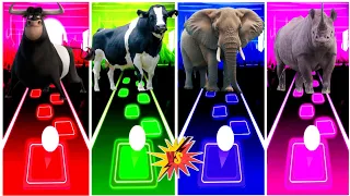 Ferdinand 🆚 Funny Cow 🆚 Funny Elephant 🆚 Funny Cute Hippos.🌟 Best Edm Rush Gameplay ✅