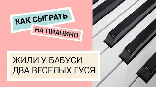 Как сыграть на пианино Жили у бабуси два веселых гуся по цифрам пошагово для начинающих